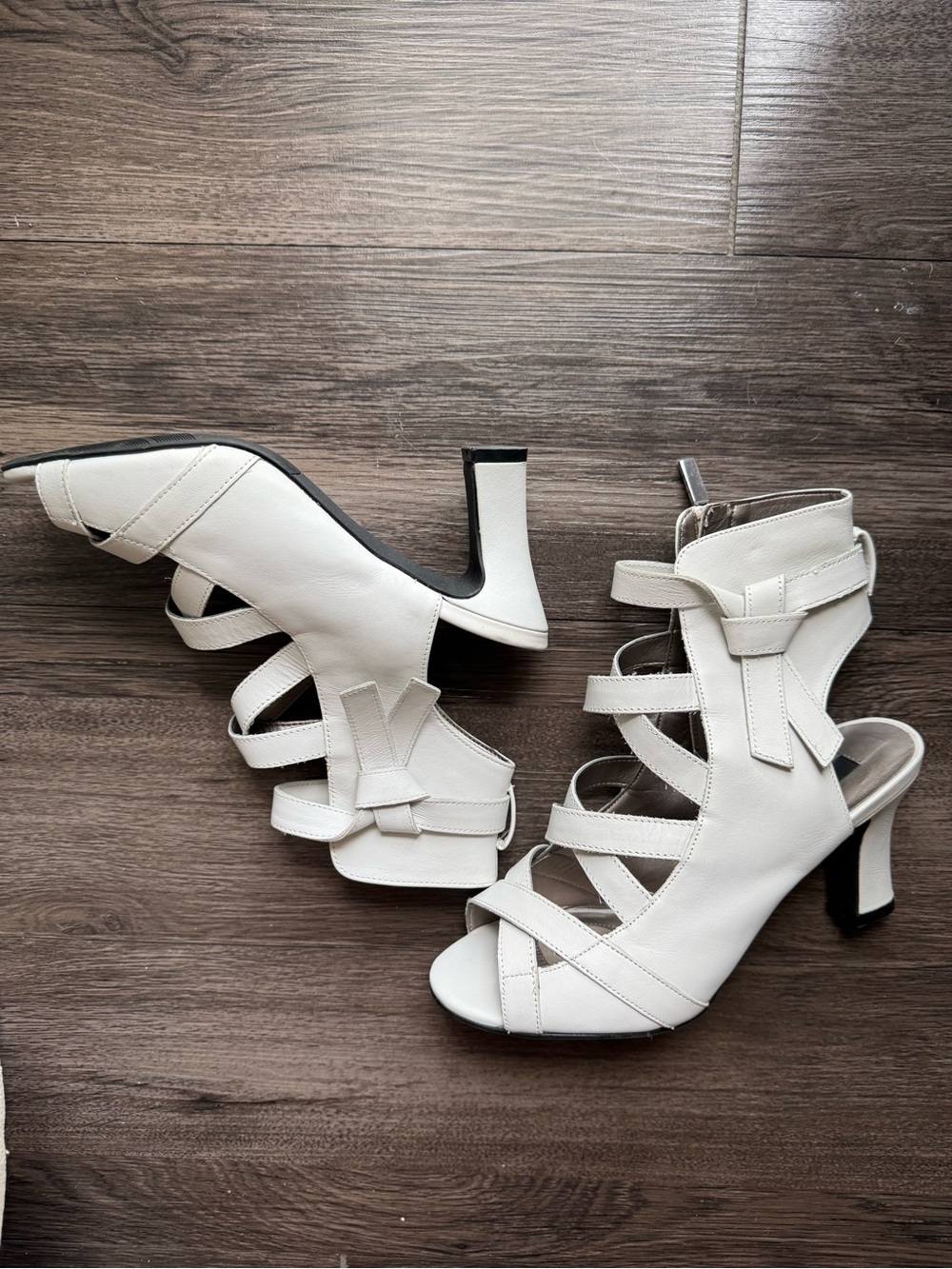 White Strappy High-Heel Sandals
